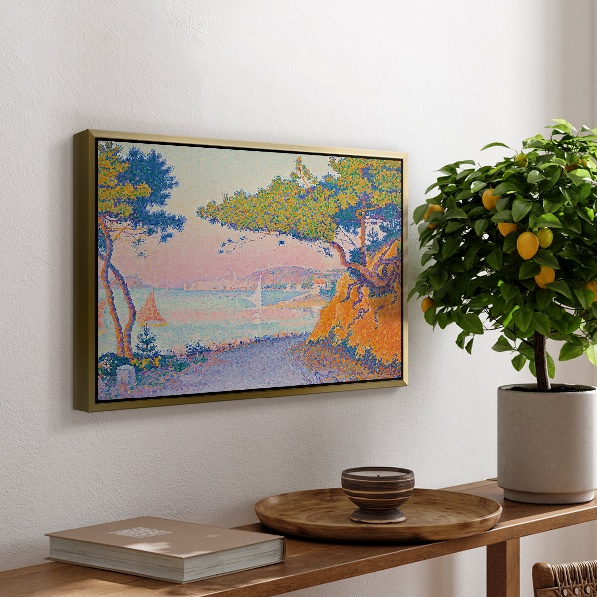 Golfe Juan, 1896 - Floater Framed Canvas Print
