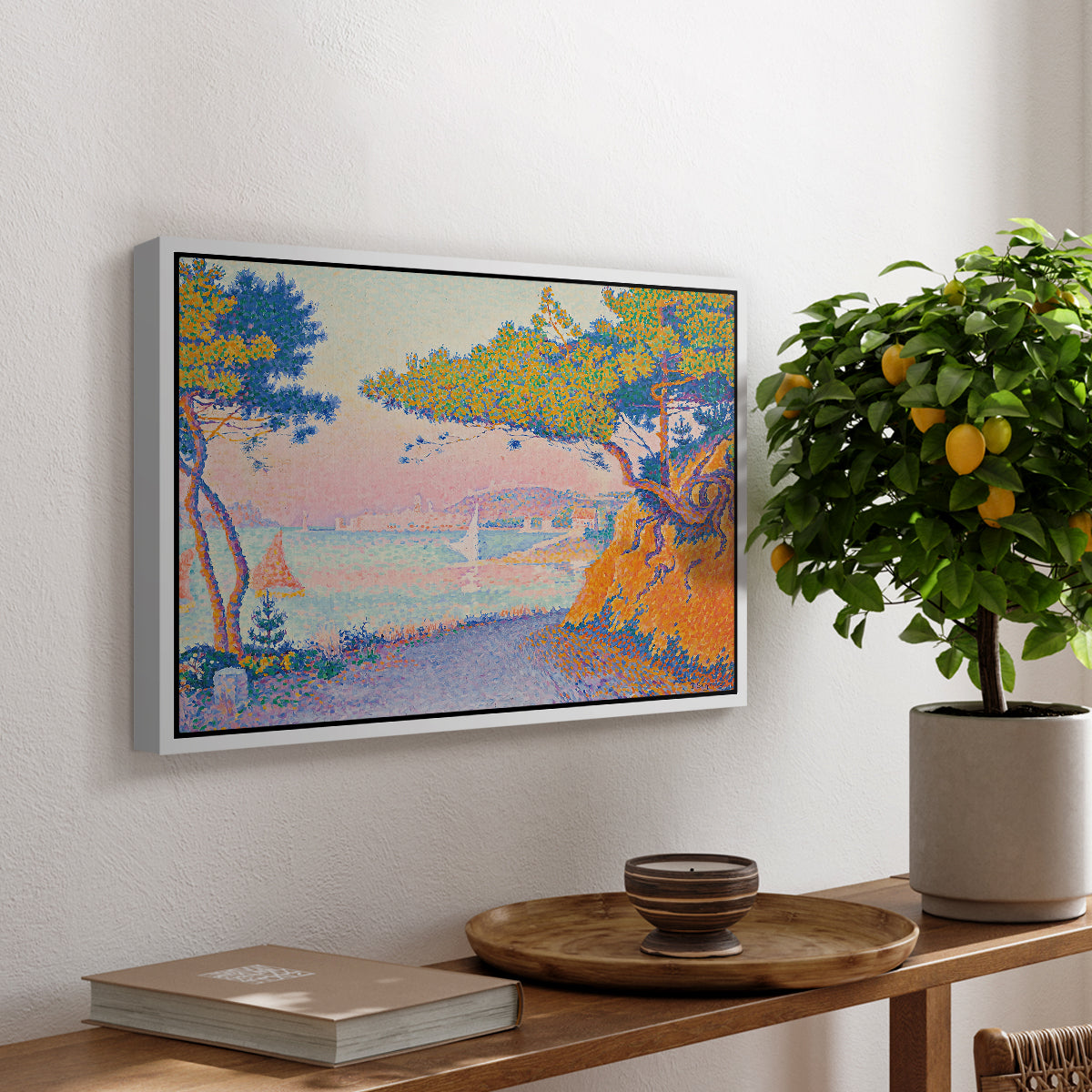 Golfe Juan, 1896 - Floater Framed Canvas Print