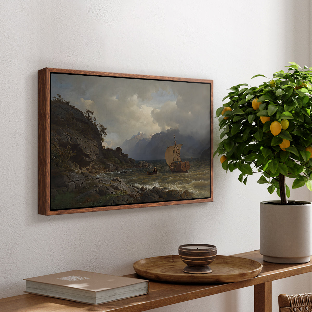 From the Western Coast of Norway, 1862 - Floater Framed Canvas Print
