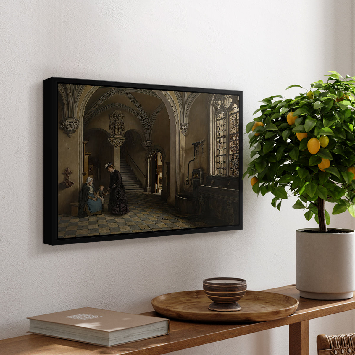 Interior of the Church of Saint Paul in Antwerp, c. 1865-1869 - Floater Framed Canvas Print