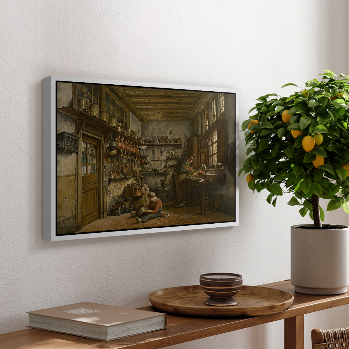 The Tinker, 1861 - Floater Framed Canvas Print