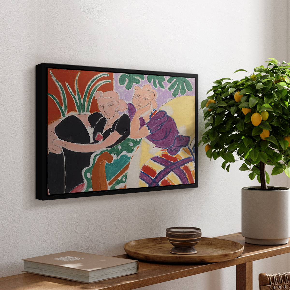 The Conversation, 1938 - Floater Framed Canvas Print