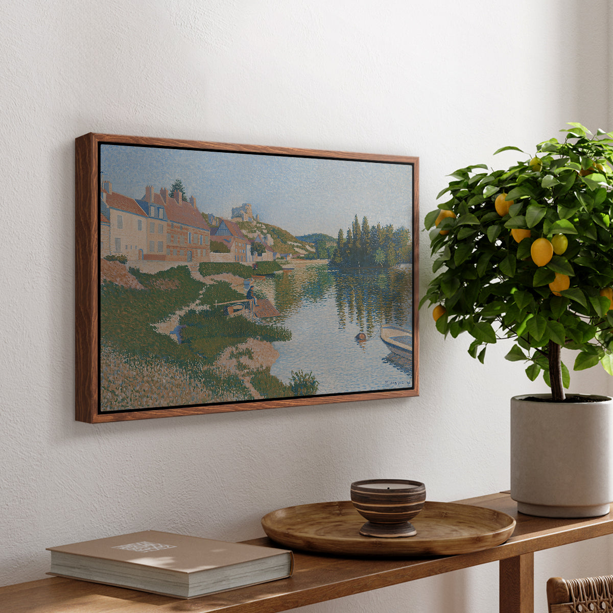 Les Andelys, Côte d'Aval, 1886 - Floater Framed Canvas Print
