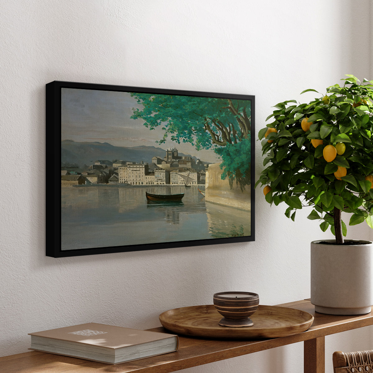 Geneva View of Part of the City, c. 1834-1835 - Floater Framed Canvas Print