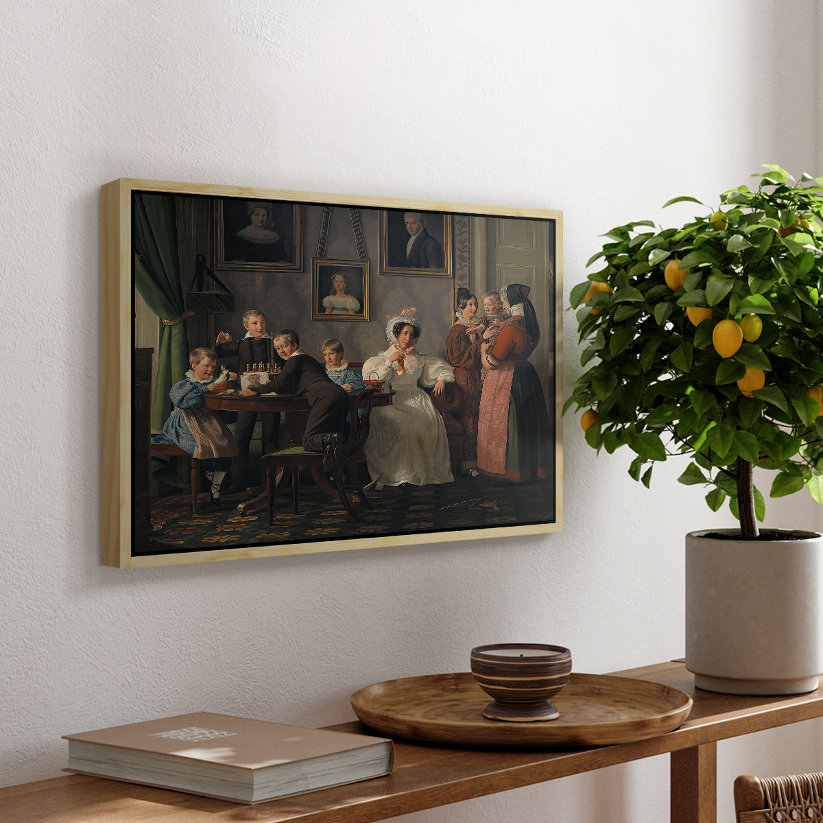 The Waagepetersen Family, 1836 - Floater Framed Canvas Print
