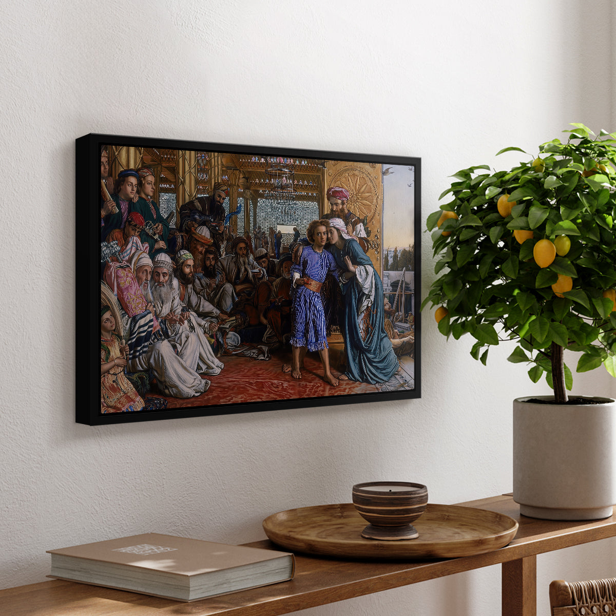 The Finding of the Saviour in the Temple, 1854-1860 - Floater Framed Canvas Print