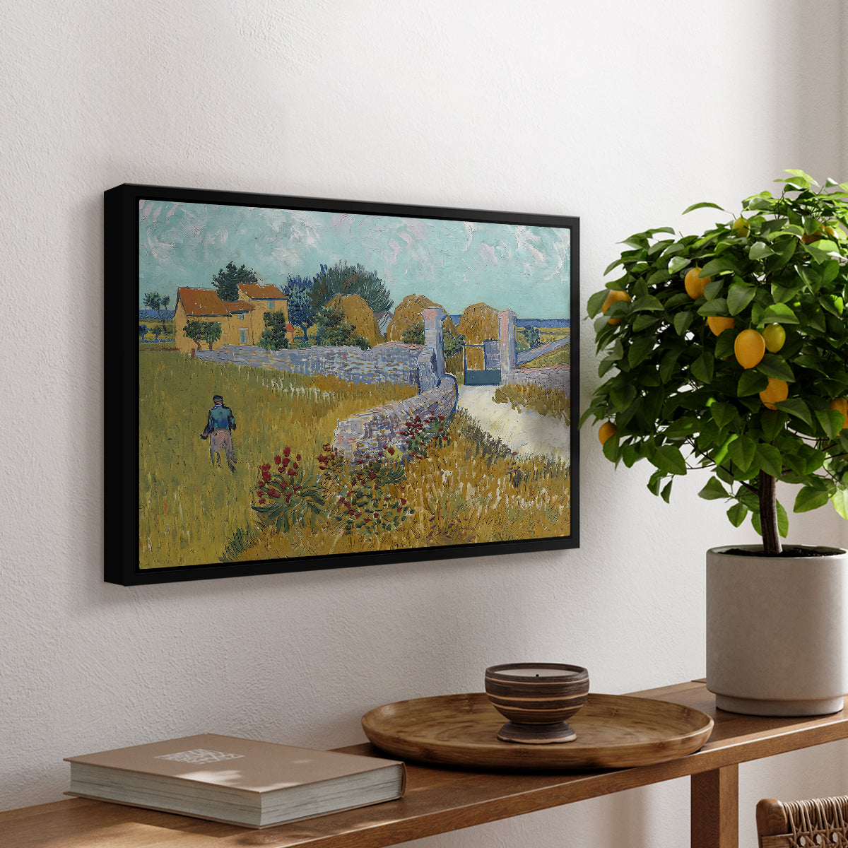 Farmhouse in Provence, 1888 - Floater Framed Canvas Print