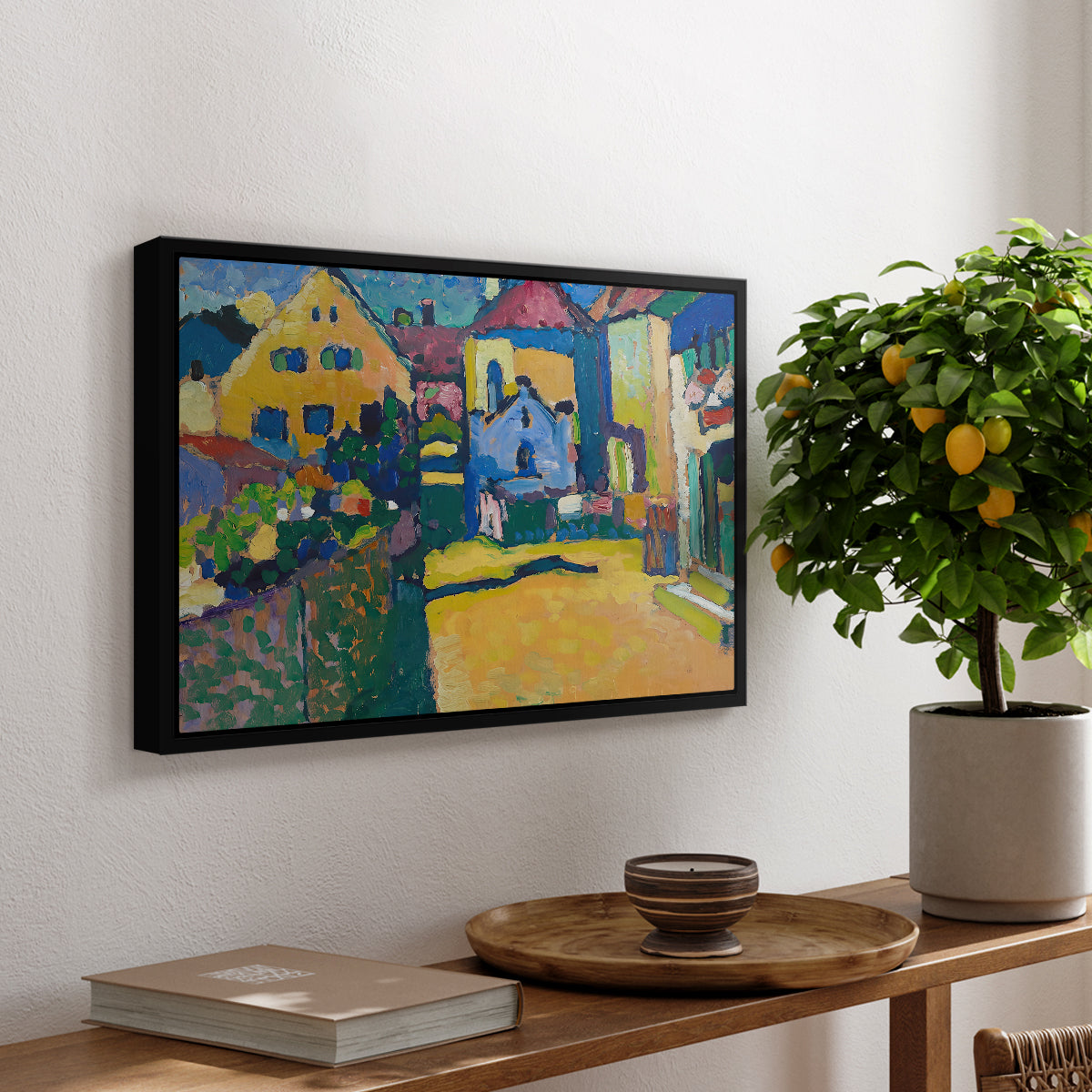 Green Lane in Murnau, 1909 - Floater Framed Canvas Print