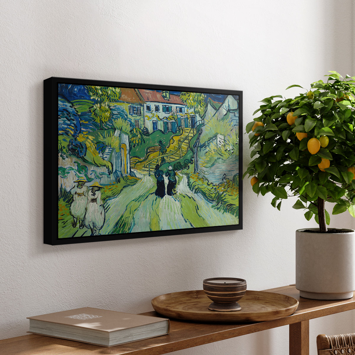 Stairway at Auvers, 1890 - Floater Framed Canvas Print
