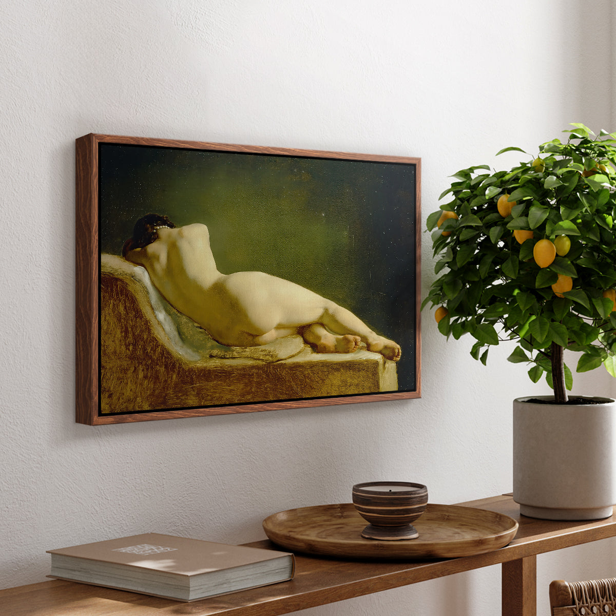 Reclining Nude (Liggende model), 1833 - Floater Framed Canvas Print