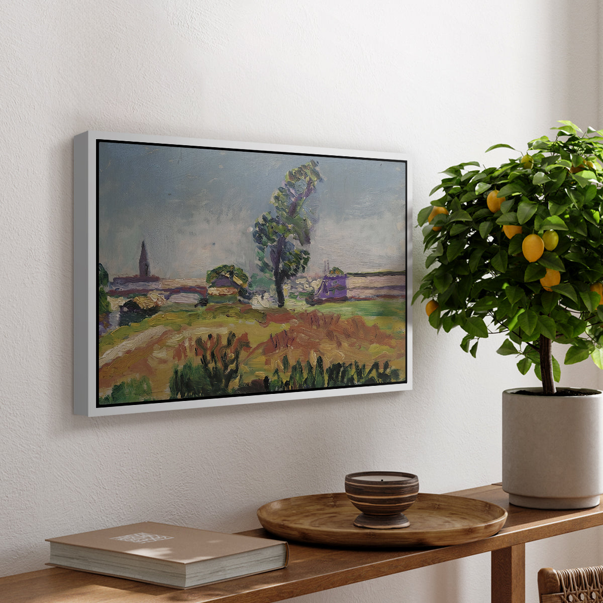Landscape Around Toulouse, The Bridge of the Young Ladies, 1898 - Floater Framed Canvas Print