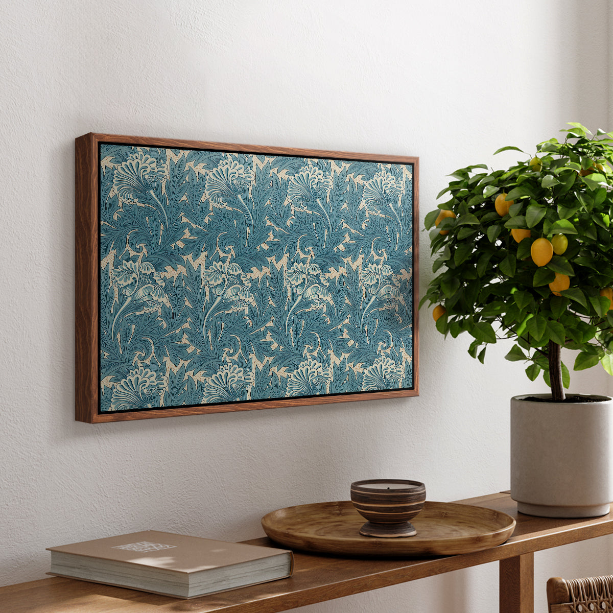 Tulip (Teal), 1875 - Floater Framed Canvas Print