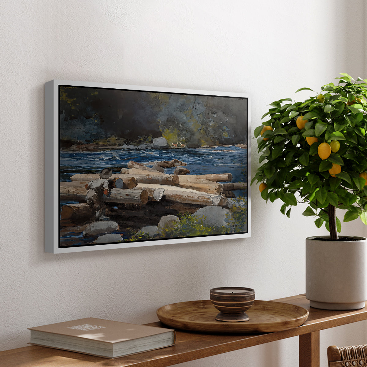 Hudson River, 1892 - Floater Framed Canvas Print