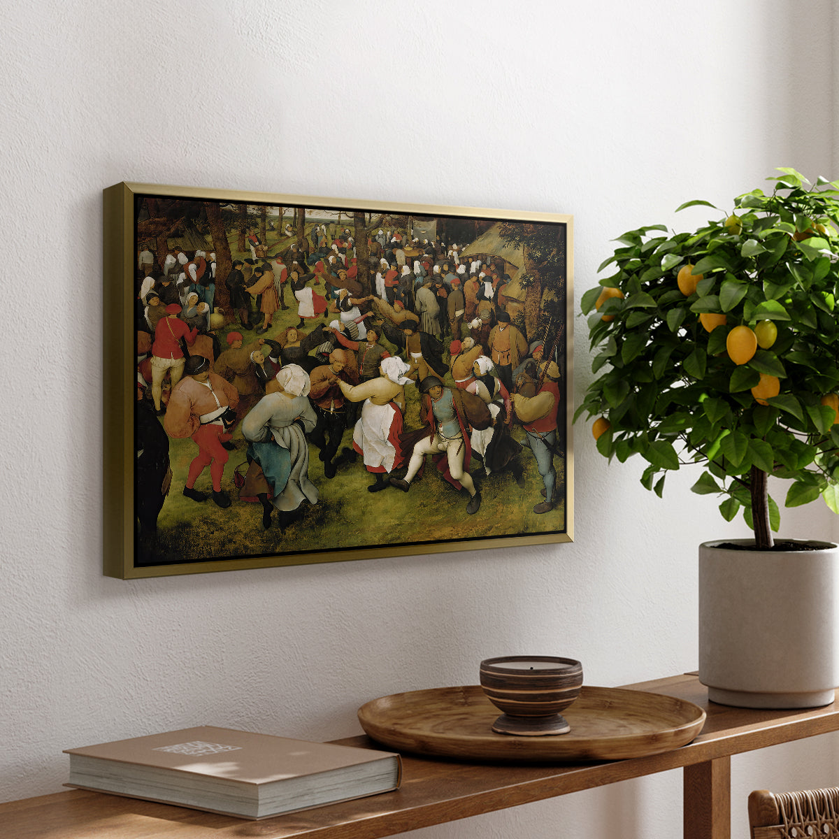 The Wedding Dance, c. 1566 - Floater Framed Canvas Print
