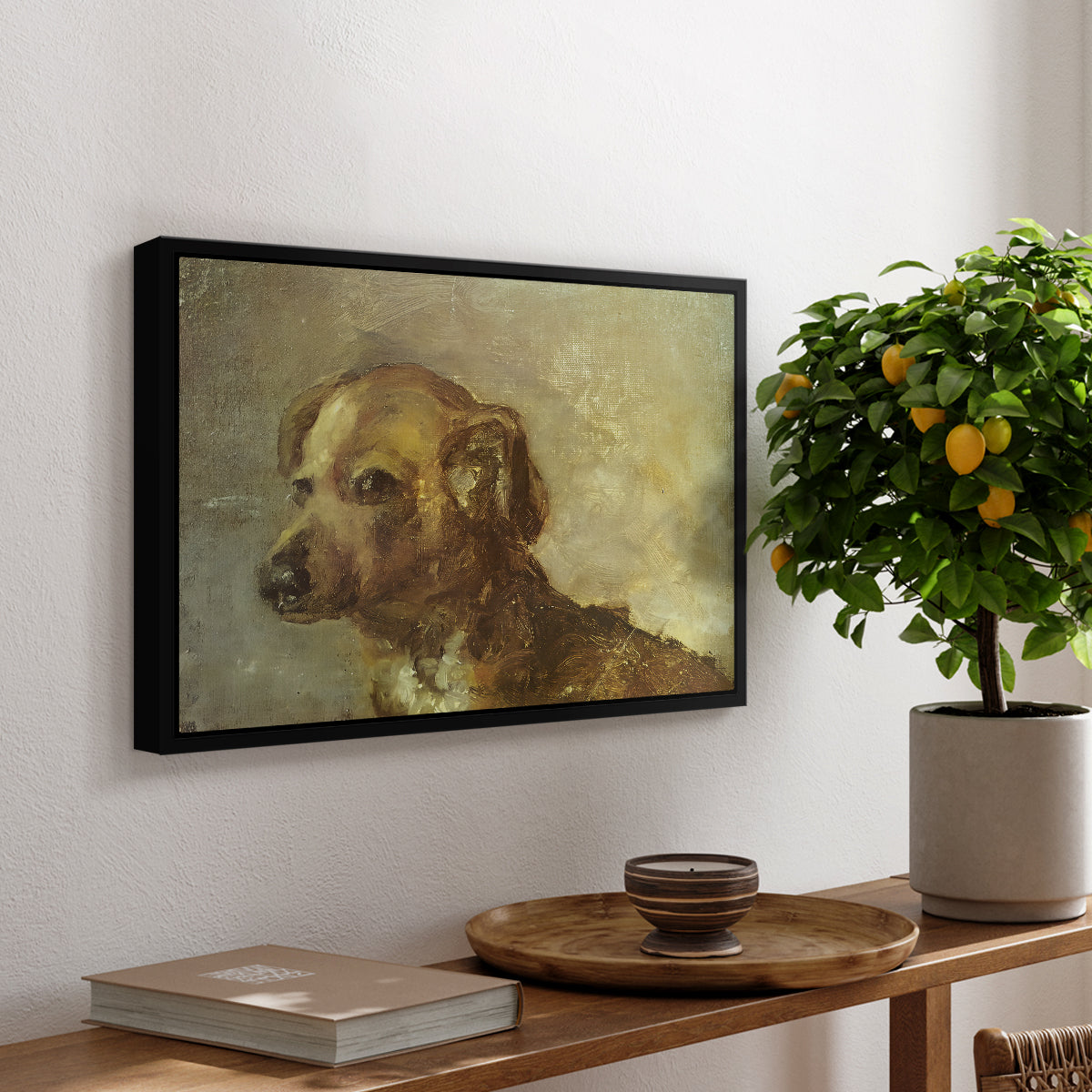 Cliper, the Artist's Dog, 1895 - Floater Framed Canvas Print