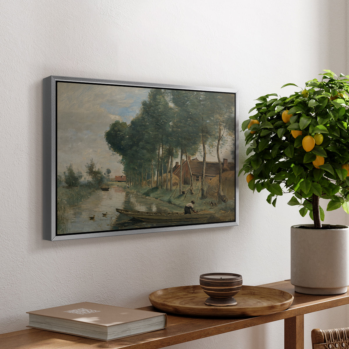 Landscape at Arleux-du-Nord, c. 1871-1874 - Floater Framed Canvas Print