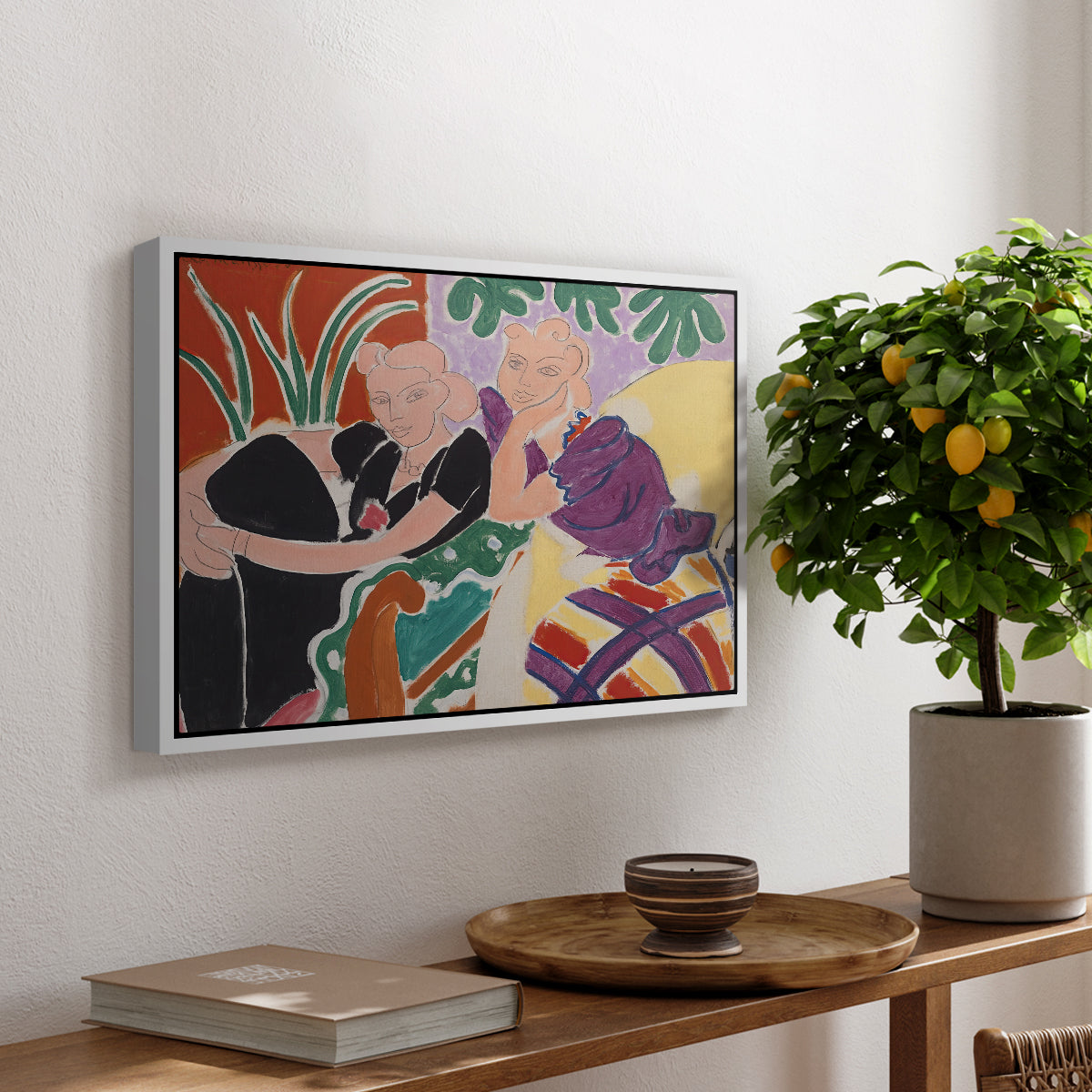 The Conversation, 1938 - Floater Framed Canvas Print