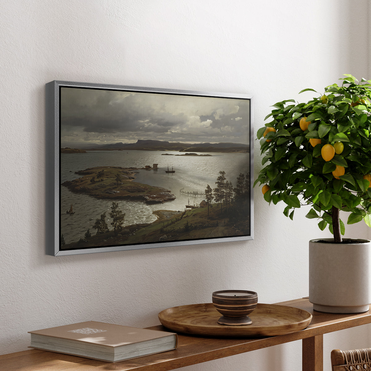 The Fjord at Sandviken (Sandviksfjorden), 1879 - Floater Framed Canvas Print