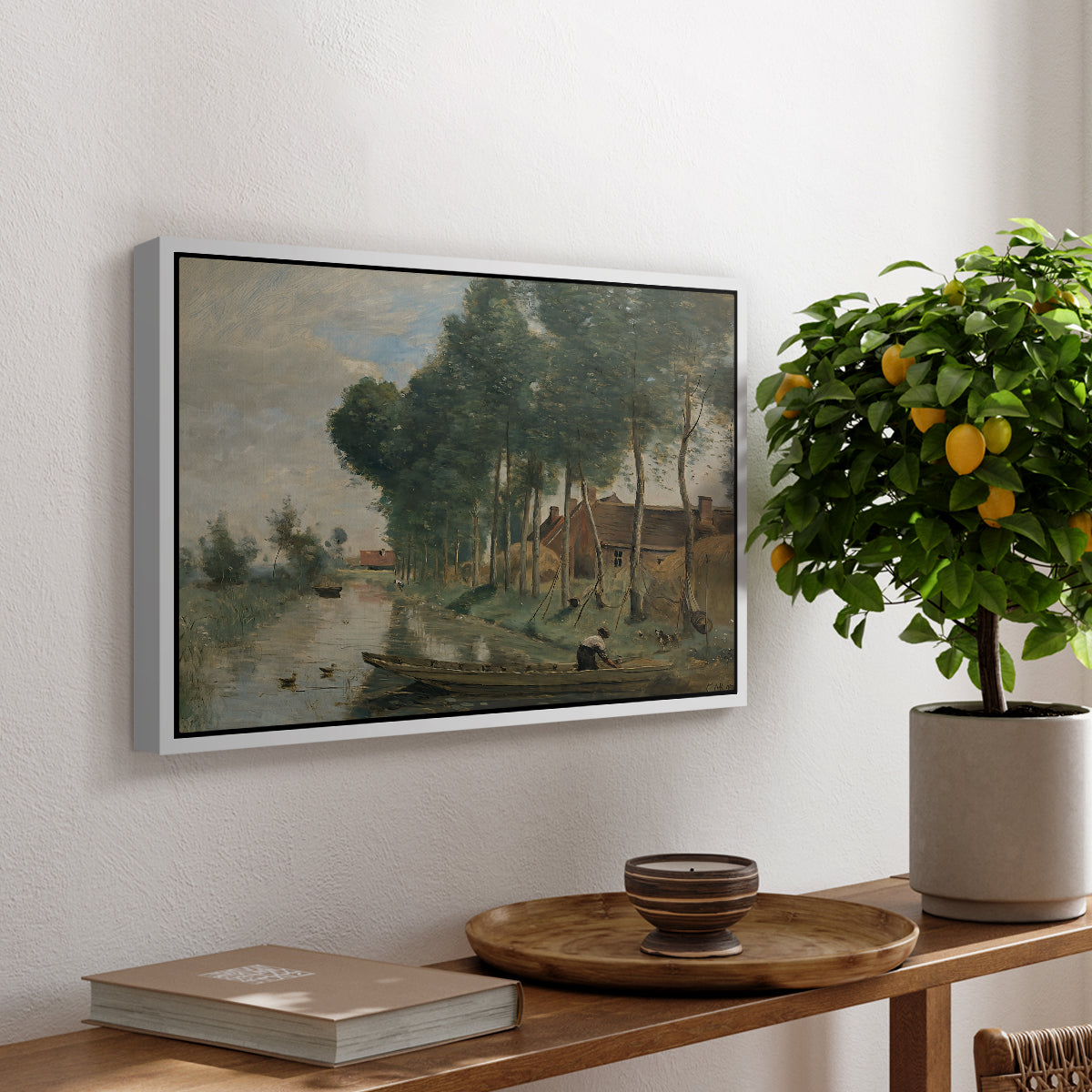 Landscape at Arleux-du-Nord, c. 1871-1874 - Floater Framed Canvas Print