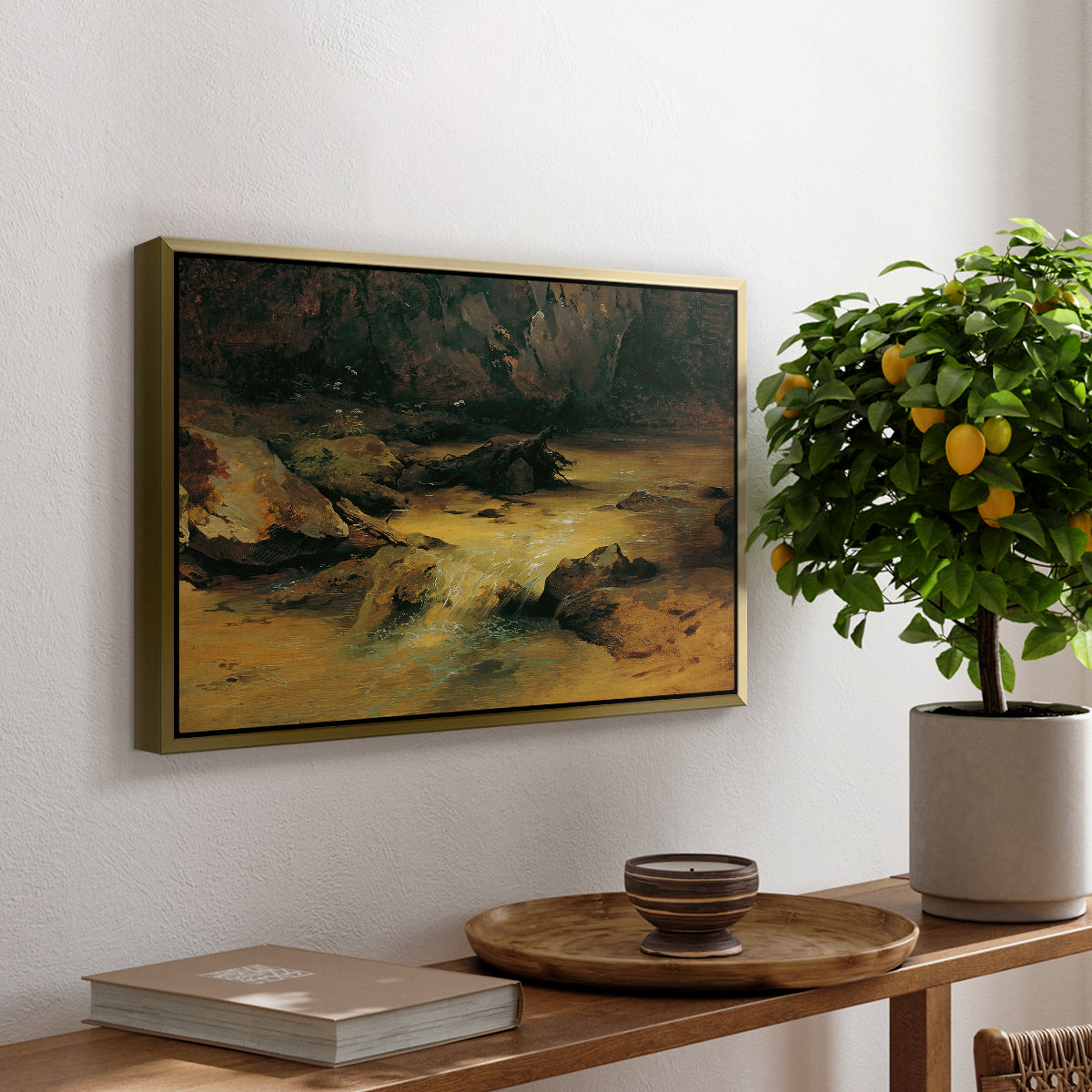 Wildbach (Wild Stream) - Floater Framed Canvas Print