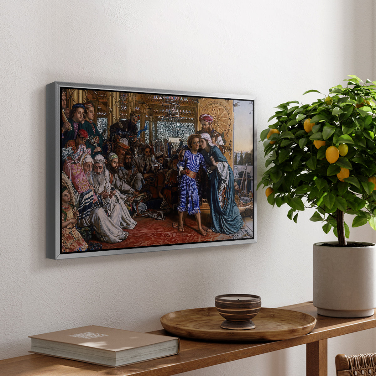 The Finding of the Saviour in the Temple, 1854-1860 - Floater Framed Canvas Print