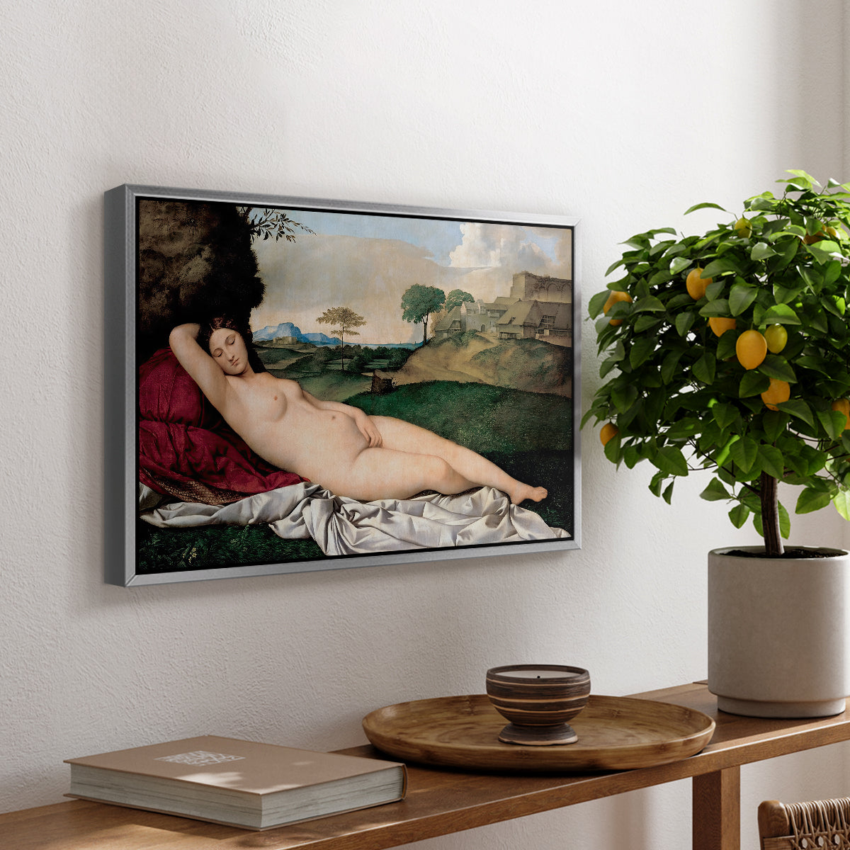 Sleeping Venus, c. 1510 - Floater Framed Canvas Print