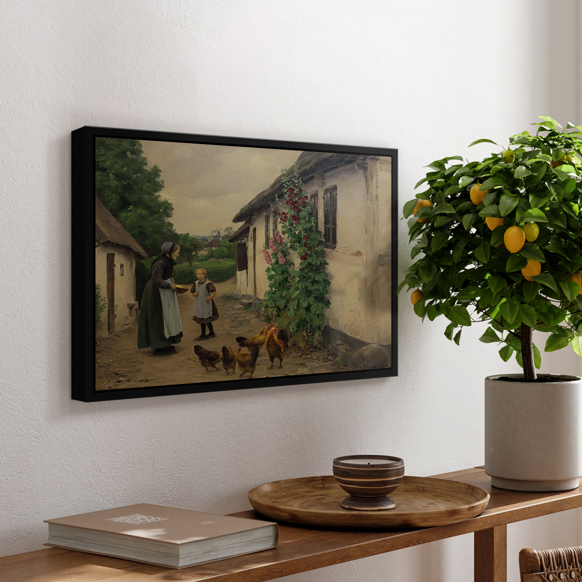 Visit to Grandmother, 1914 - Floater Framed Canvas Print