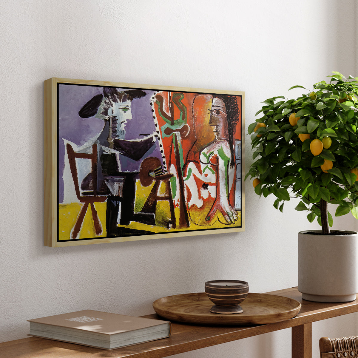 The Painter and His Model, 1963 - Floater Framed Canvas Print