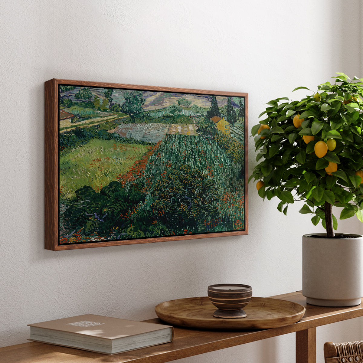 Field with Poppies, Saint-Rémy, 1889 - Floater Framed Canvas Print