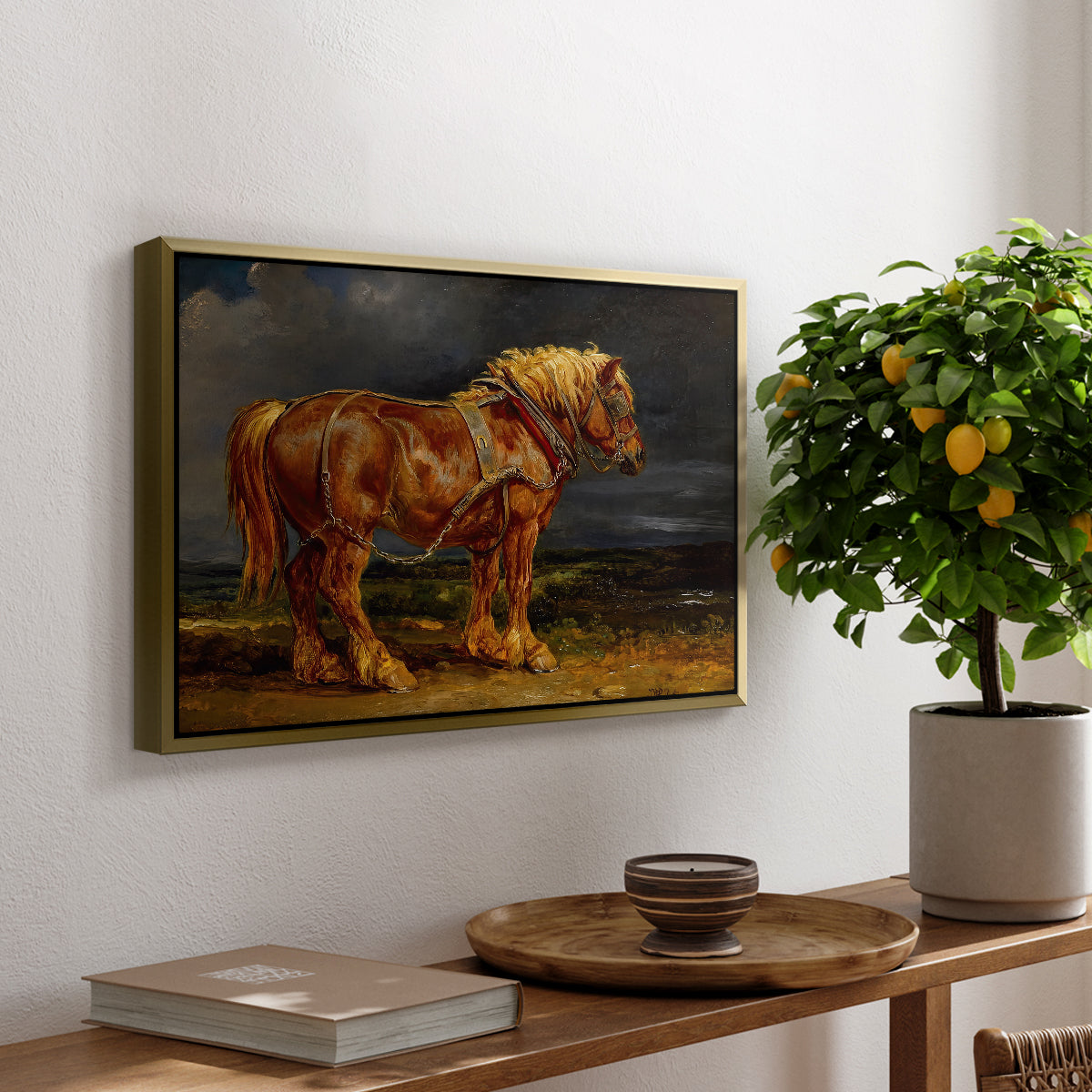 The Shire Horse Elephant in an Extensive Landscape, c. 1850s - Floater Framed Canvas Print