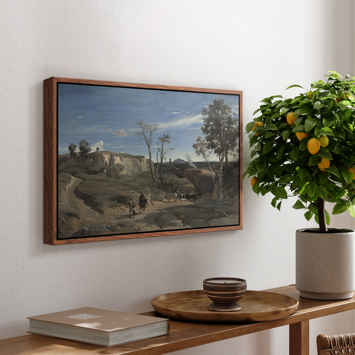 La Cervara, the Roman Campagna, c. 1830-1831 - Floater Framed Canvas Print