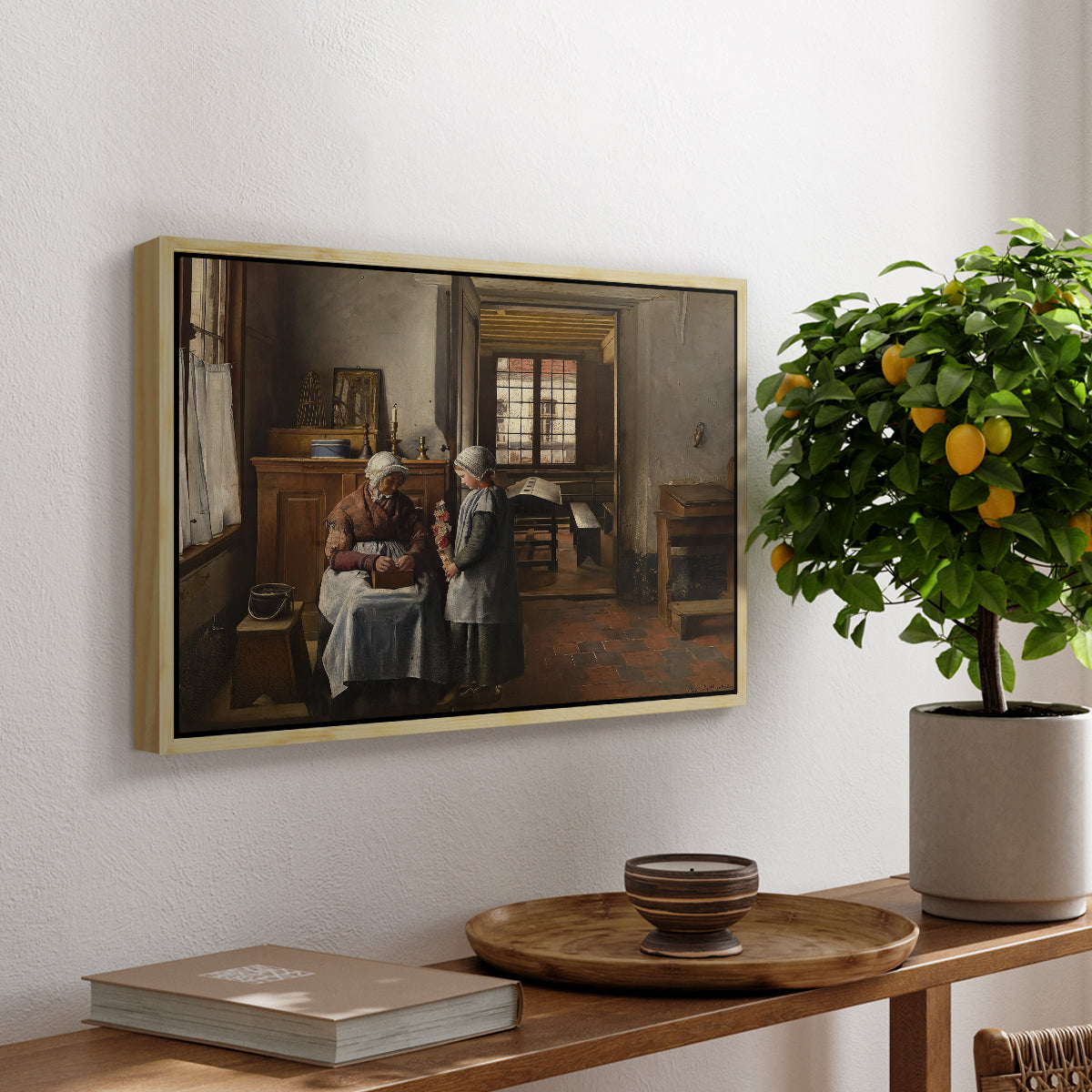 Grandmother's Feast, 1873 - Floater Framed Canvas Print