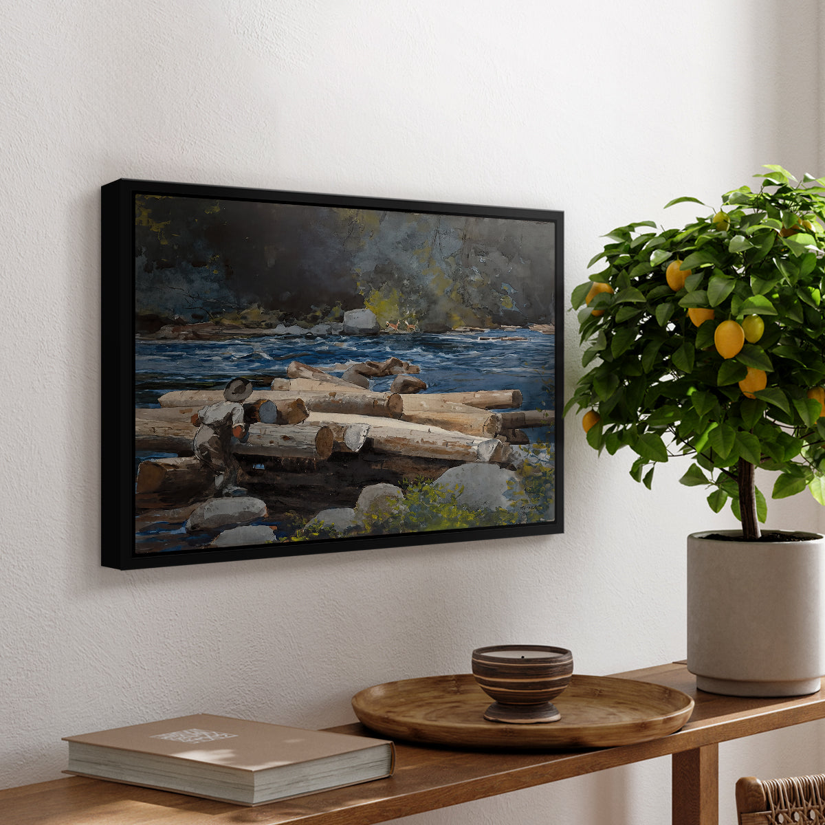 Hudson River, 1892 - Floater Framed Canvas Print