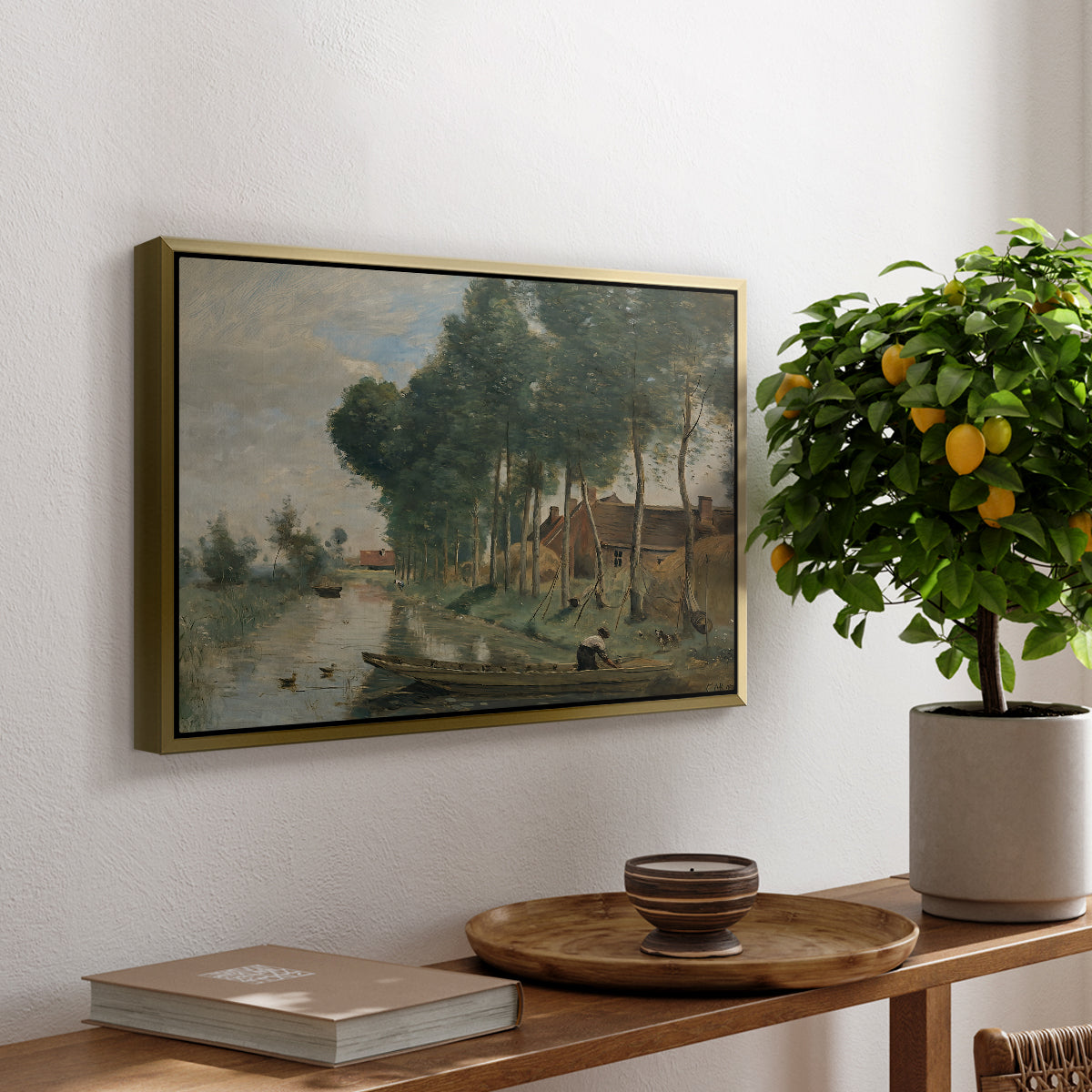 Landscape at Arleux-du-Nord, c. 1871-1874 - Floater Framed Canvas Print