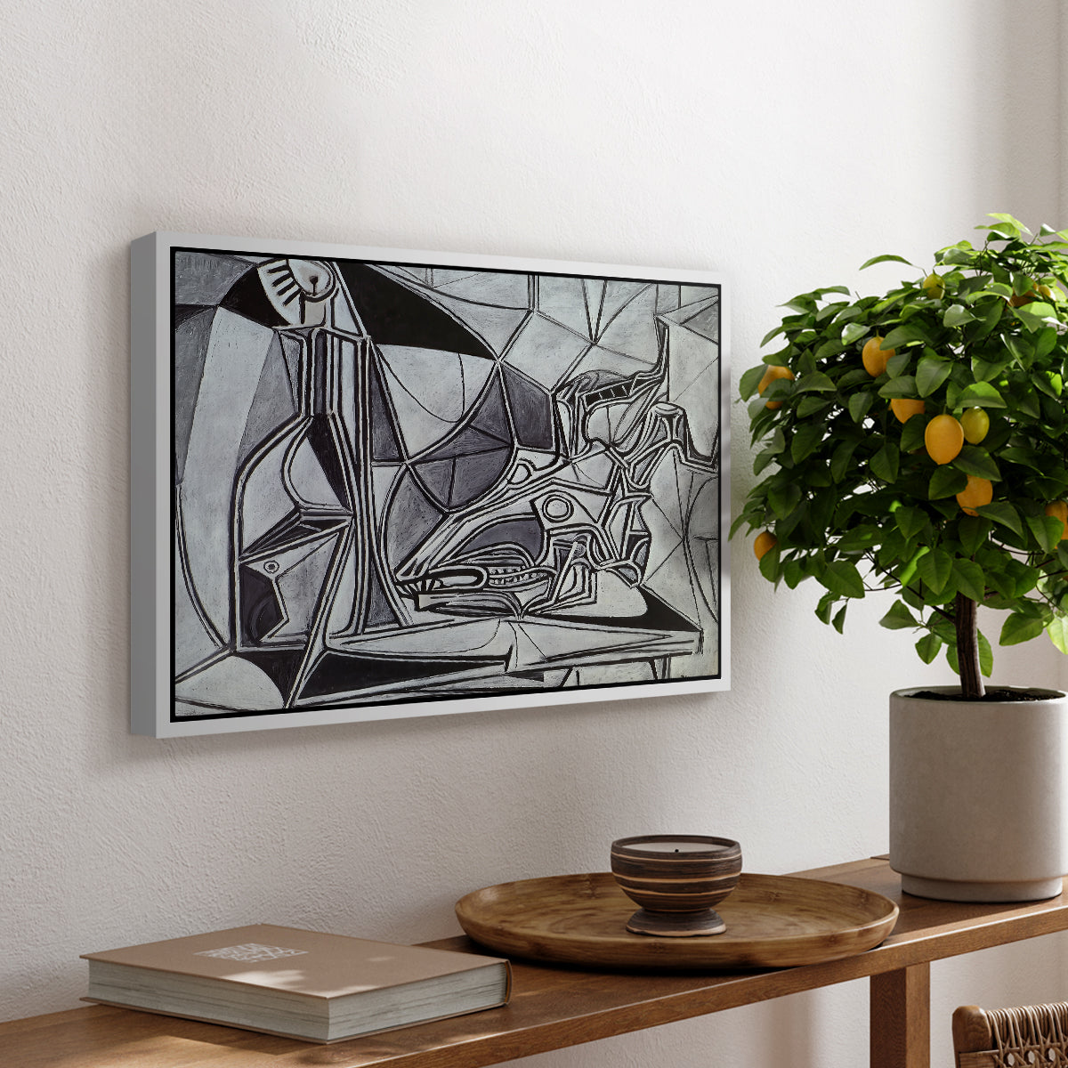Goat's Skull, Bottle and Candle, 1952 - Floater Framed Canvas Print