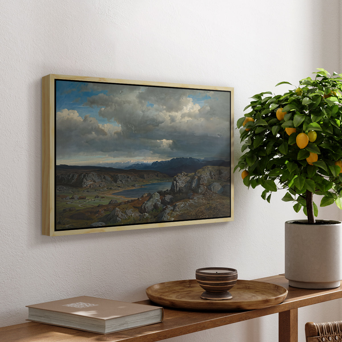Norwegian Highlands, 1857 - Floater Framed Canvas Print