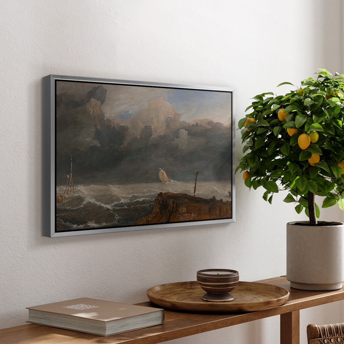 Port Ruysdael, 1827 - Floater Framed Canvas Print