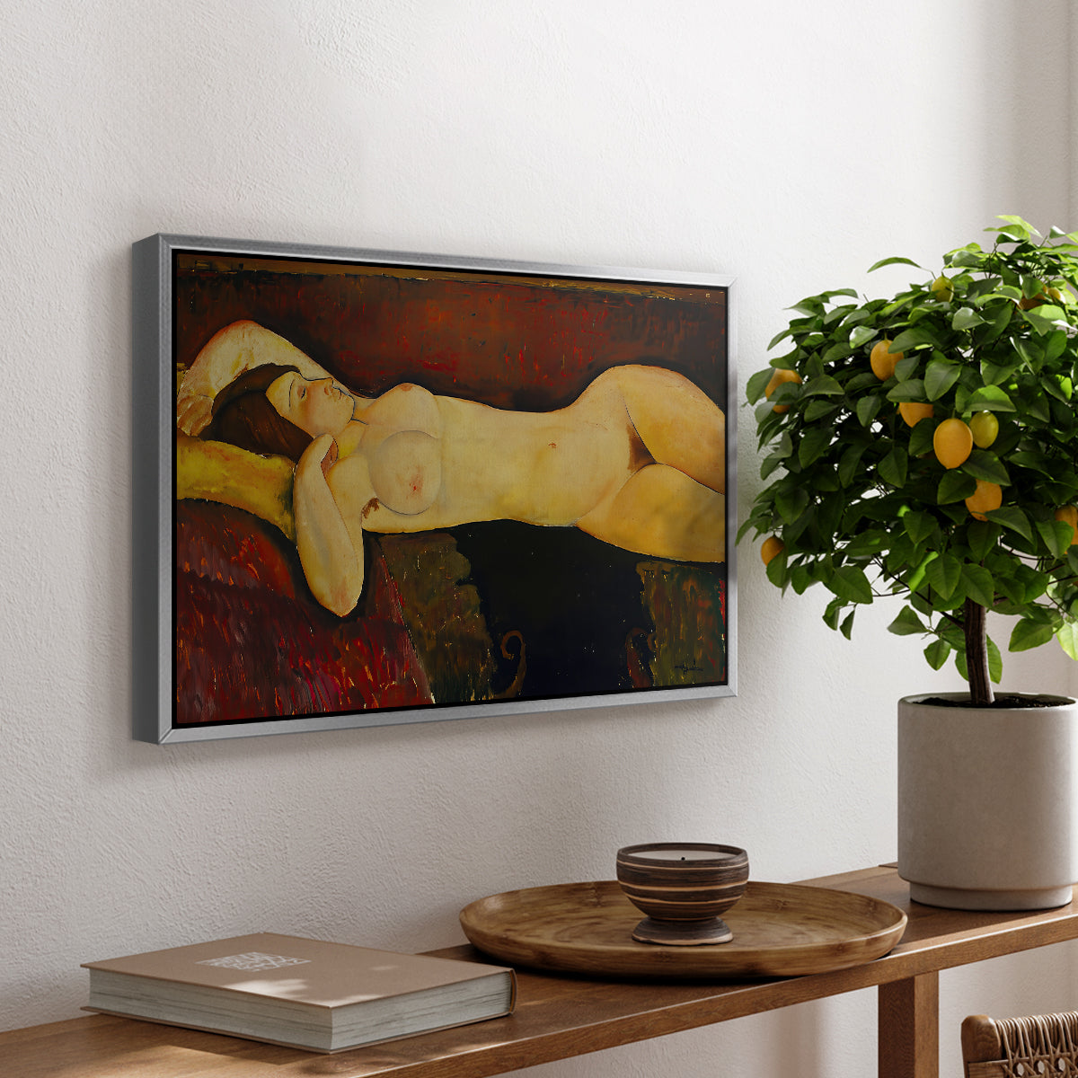 Reclining Nude (Nu couché), 1919 - Floater Framed Canvas Print