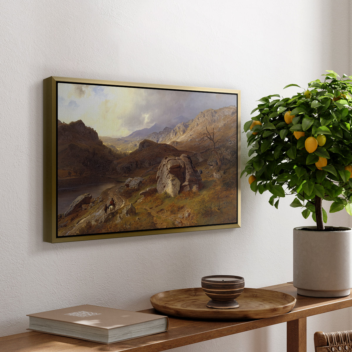 Lledr Valley in Wales, 1864 - Floater Framed Canvas Print