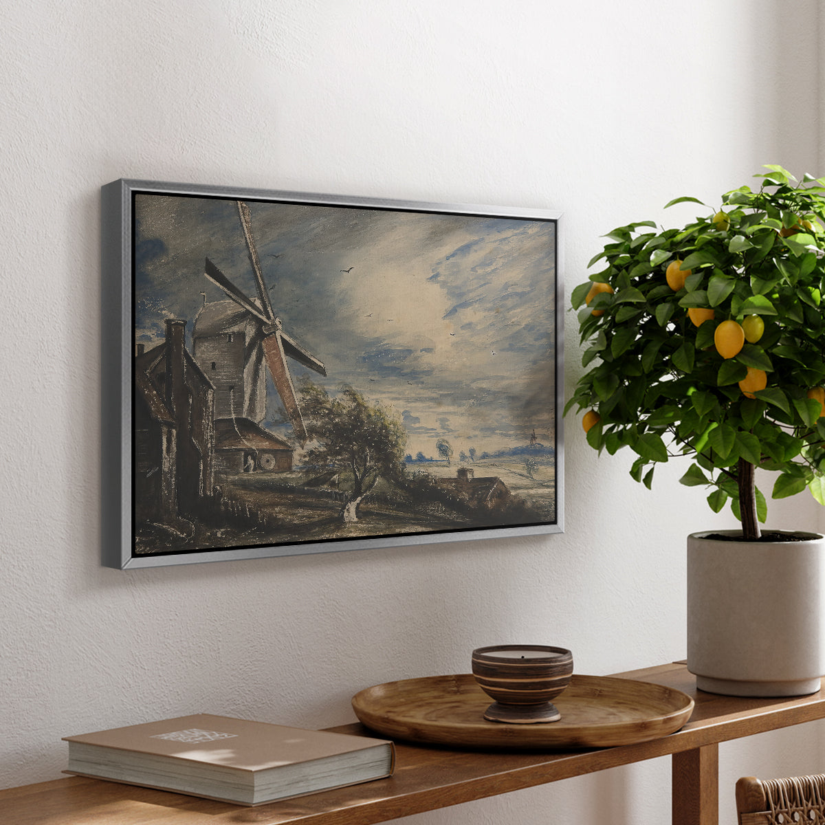 A Mill Near Colchester, c. 1833 - Floater Framed Canvas Print