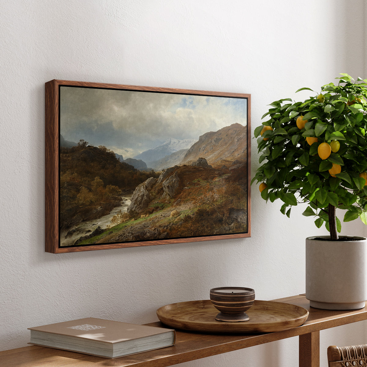 Mountain Landscape, 1864 - Floater Framed Canvas Print