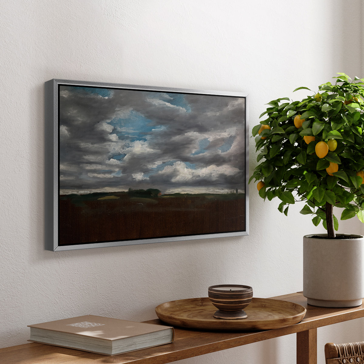 Extensive Landscape with Grey Clouds, c. 1821-1822 - Floater Framed Canvas Print