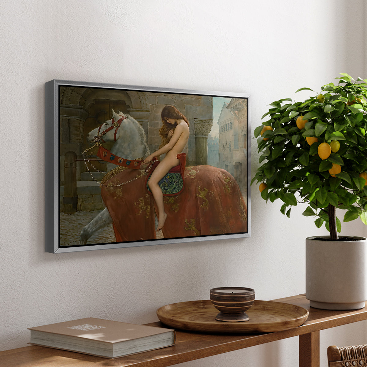 Lady Godiva, 1898 - Floater Framed Canvas Print