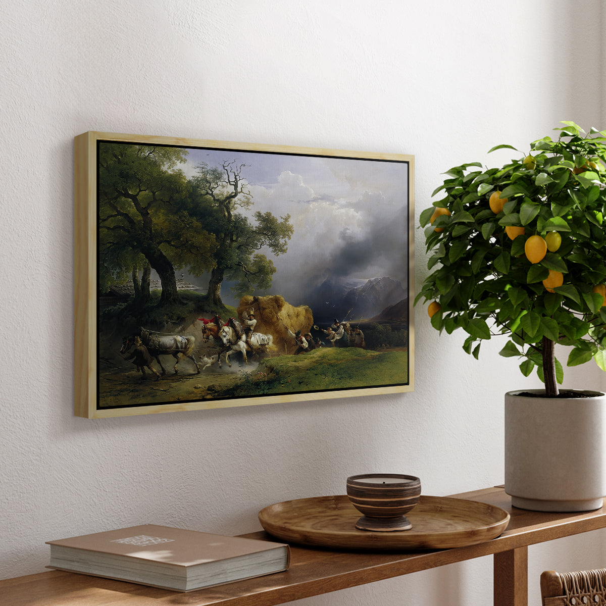 The Harvest Wagon (Der Heuwagen), c. 1850 - Floater Framed Canvas Print