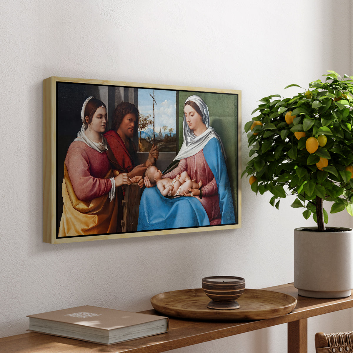 Sacred Conversation, c. 1505 - Floater Framed Canvas Print
