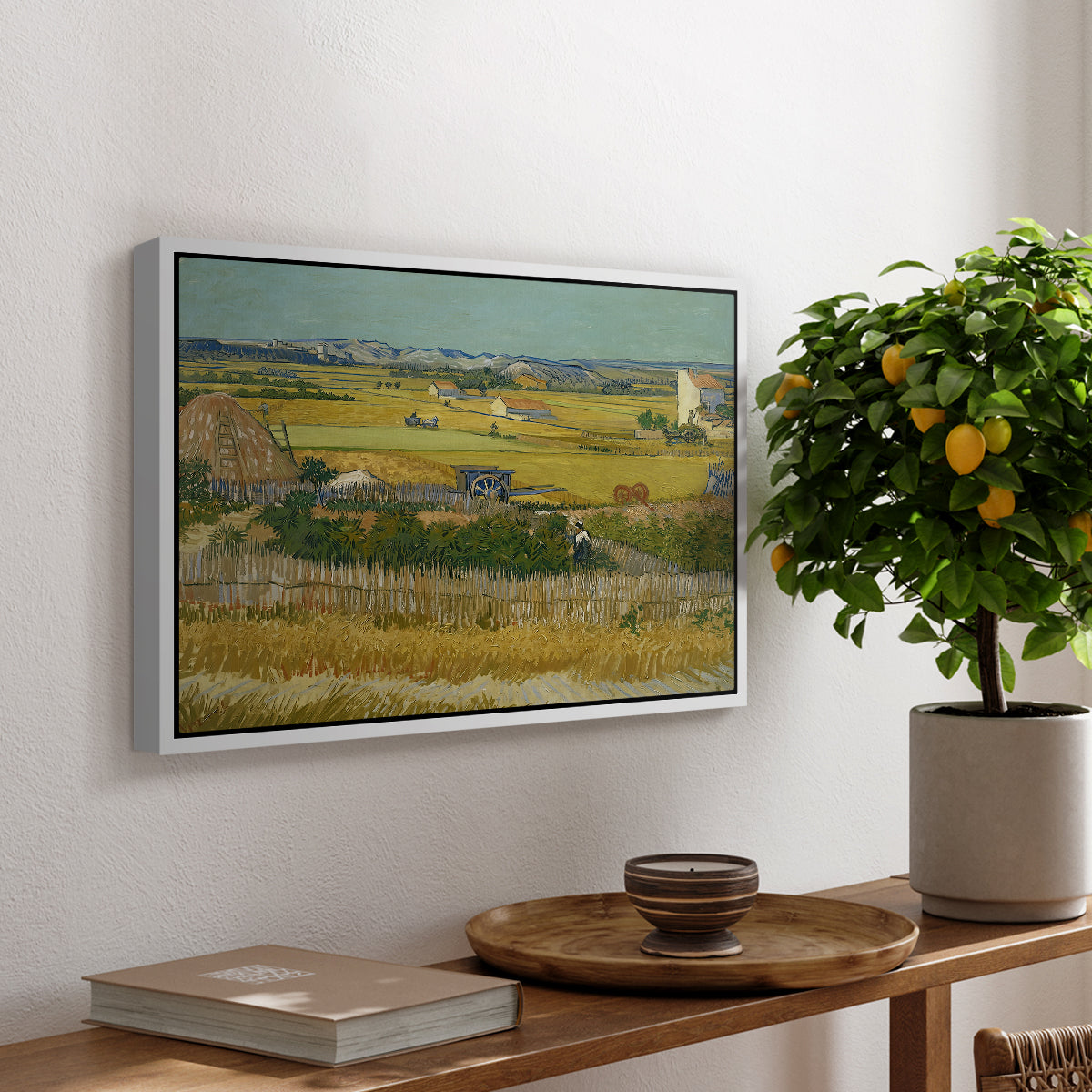 The Harvest, 1888 - Floater Framed Canvas Print