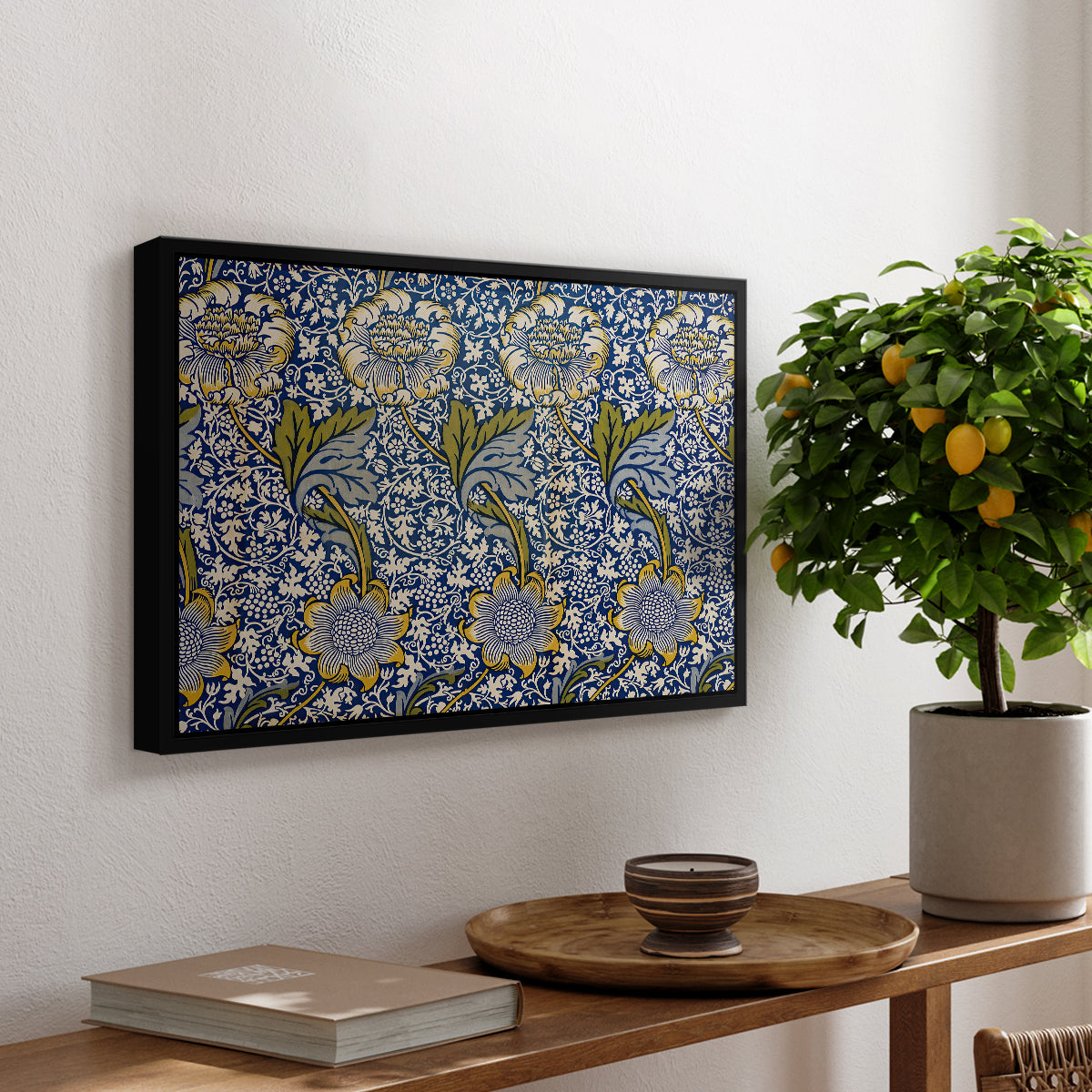 Kennet - Indigo/Gold, 1883 - Floater Framed Canvas Print
