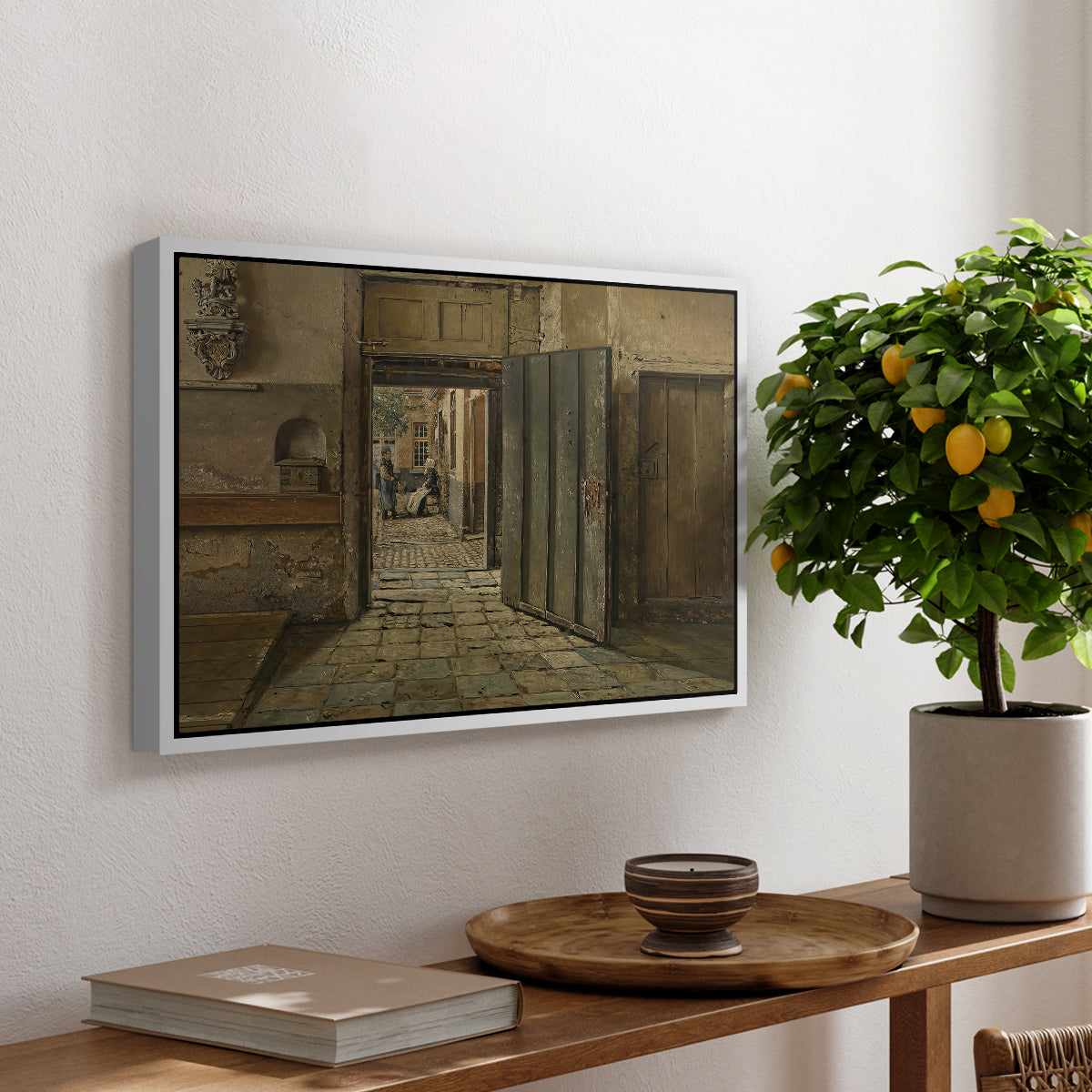 The Conversation, 1884 - Floater Framed Canvas Print