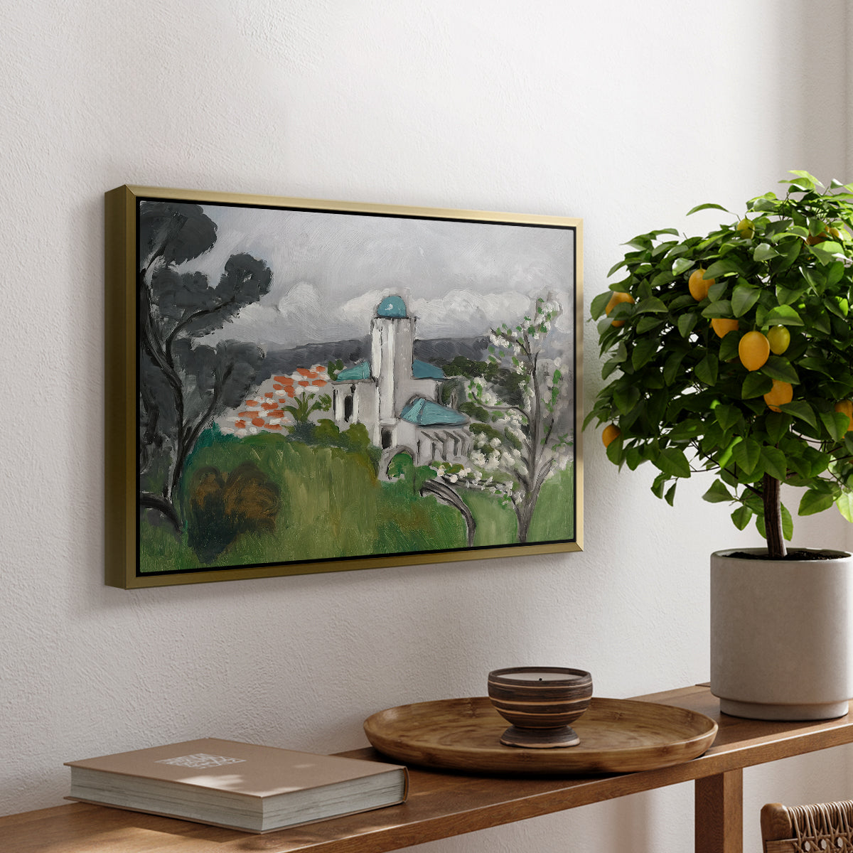 The Blue Villa (La Villa Bleue), c. 1918 - Floater Framed Canvas Print