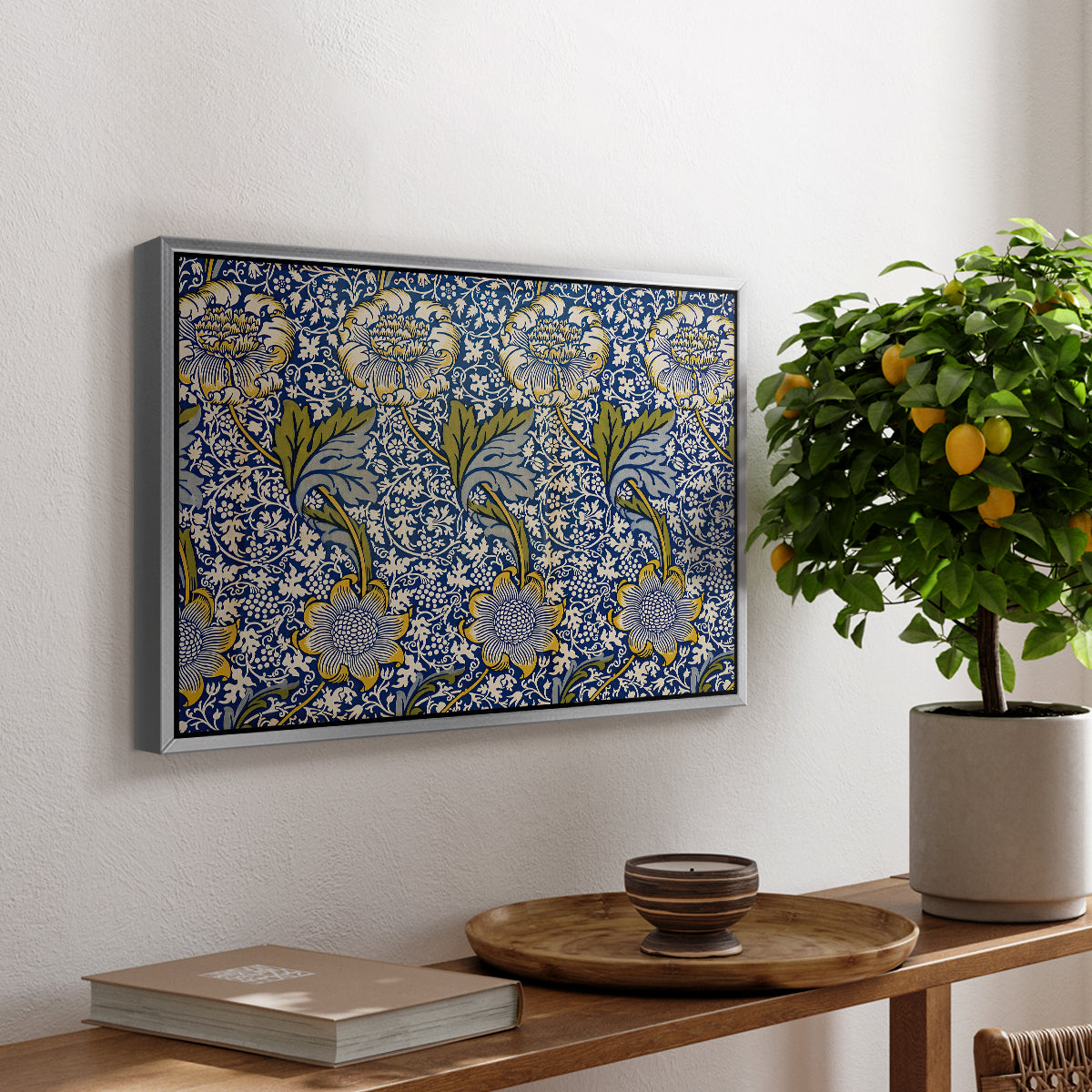 Kennet - Indigo/Gold, 1883 - Floater Framed Canvas Print